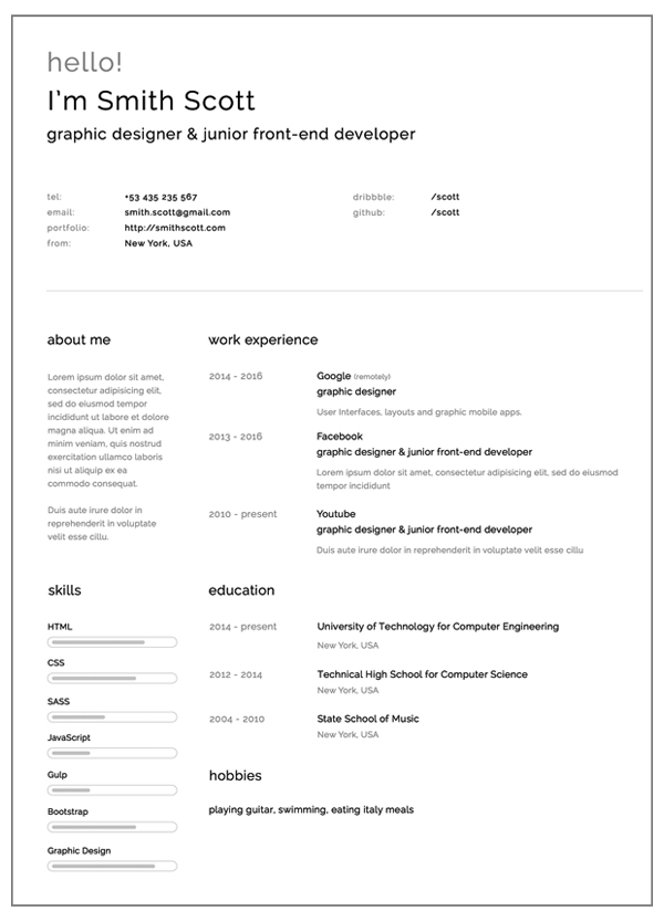Free Resume Templates for 2017 | Freebies | Graphic Design Junction