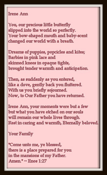 Baby Funeral Poem