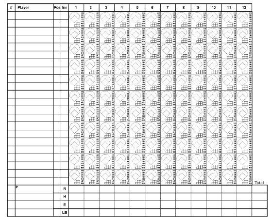 Printable Baseball Score Sheet Baseball Scorecard Baseball Scoring 
