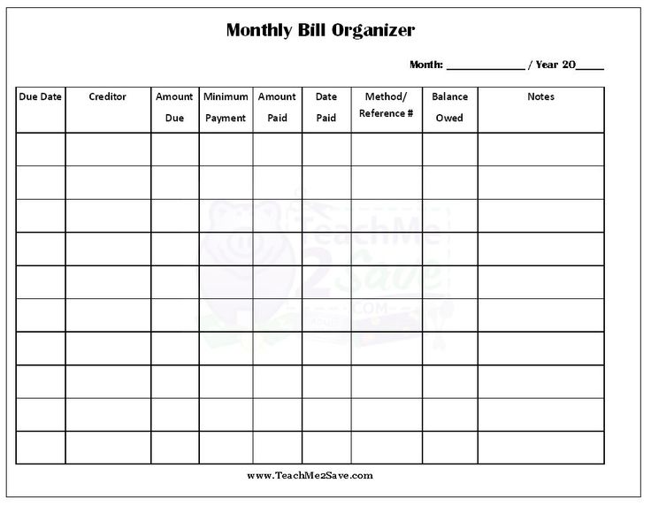 FREE Printable Annual Bill Organizer Funtastic Life