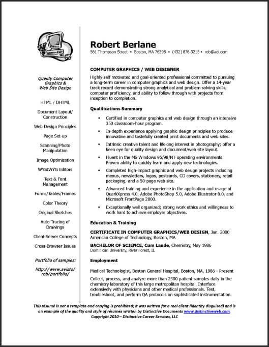 Resume For A Career Change Sample Distinctive Documents