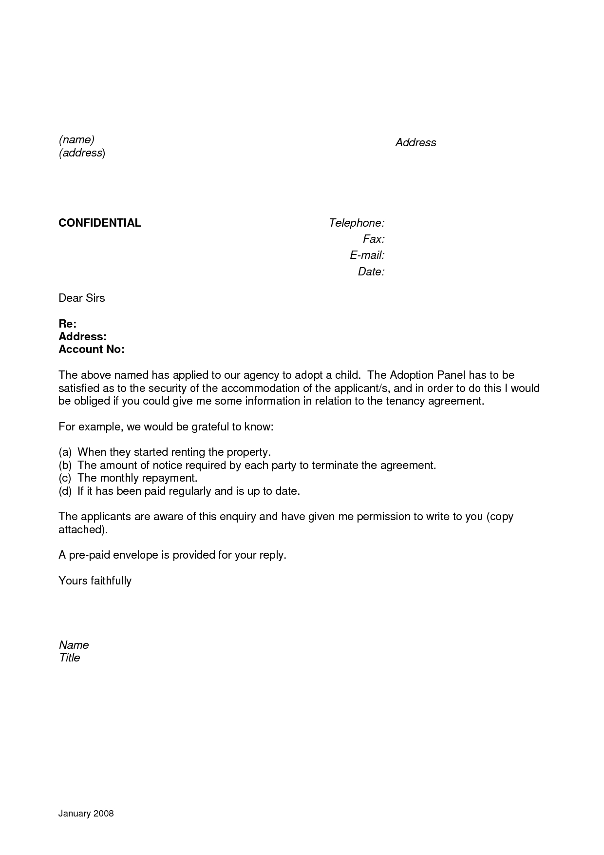 Character Reference Letter for Rental Property Template Business 