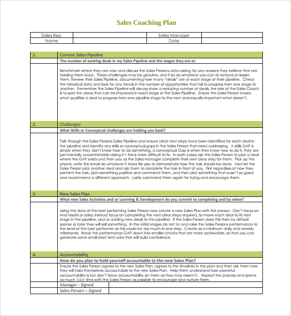 9+ Coaching Plan Templates | Sample Templates