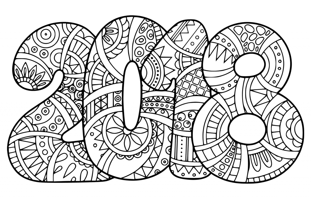 New years coloring page printable new year 2018 coloring pages 