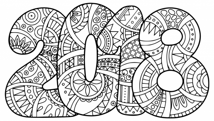 New Years Coloring Page Printable Year 2018 Pages Pictures 