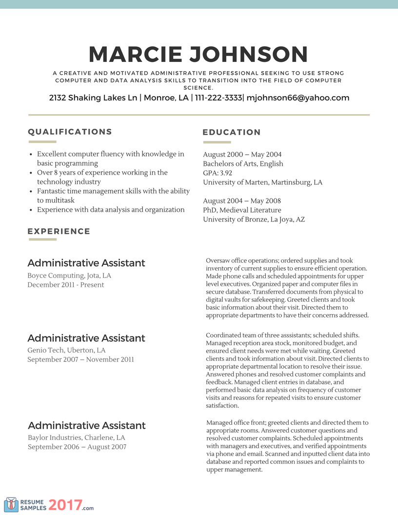 Examples Of Functional Resumes sradd.me