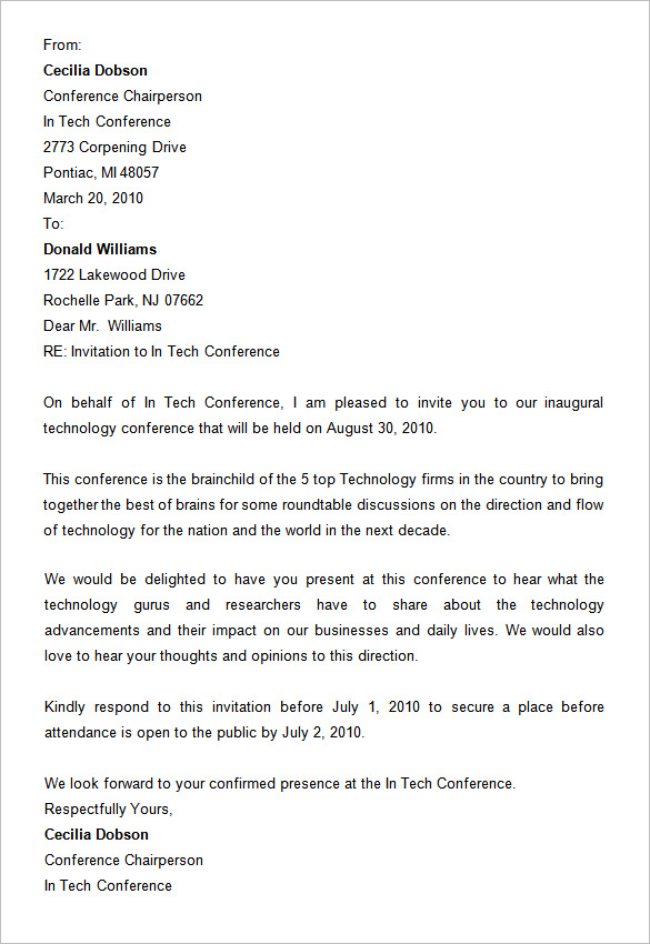 13+ Conference Invitation Templates Free Word Documents Download 