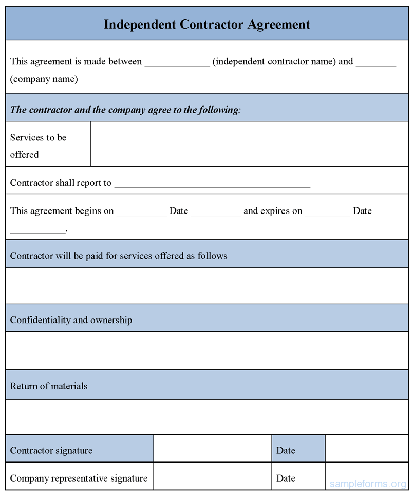 Contractors Agreement Template Sample Contract Agreement Format 