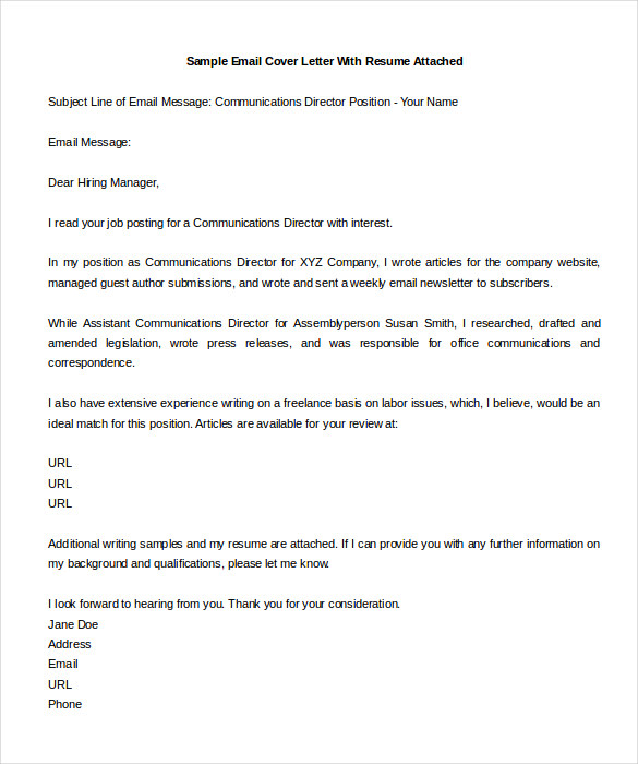 Email Job Cover Letters Stunning Examples Of A Cover Letter For A 