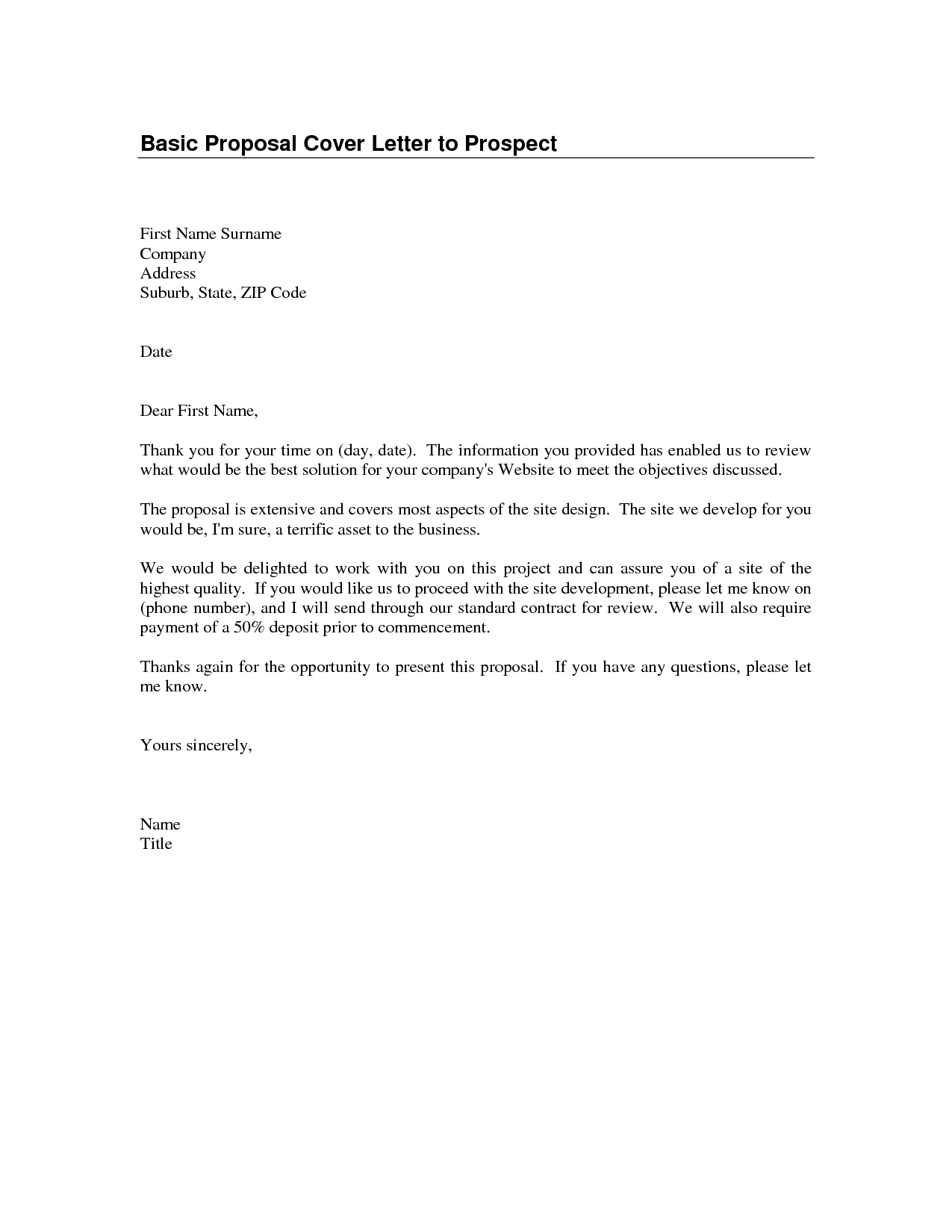 Sample Cover Letter And Proposal Omoalata Of For The 