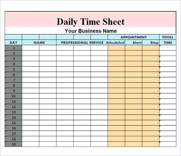 20+ Daily Timesheet Templates Free Sample, Example Format 