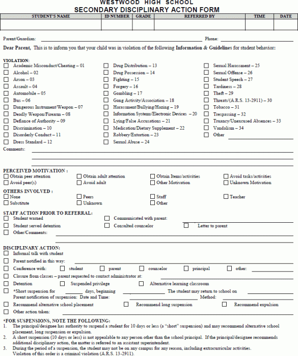 disciplinary action form template word disciplinary form template 