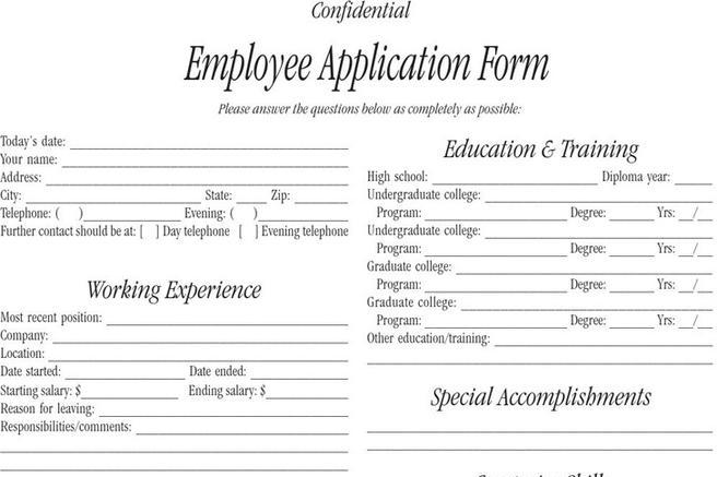 Employee Form. Employee Application Form Employee Forms Template 