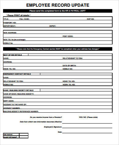 employee record form template free Roho.4senses.co