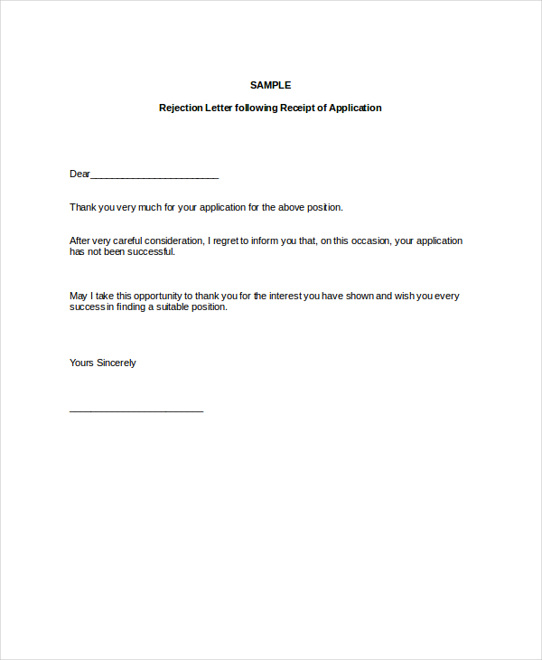Employment Rejection Letter (Template With Sample)