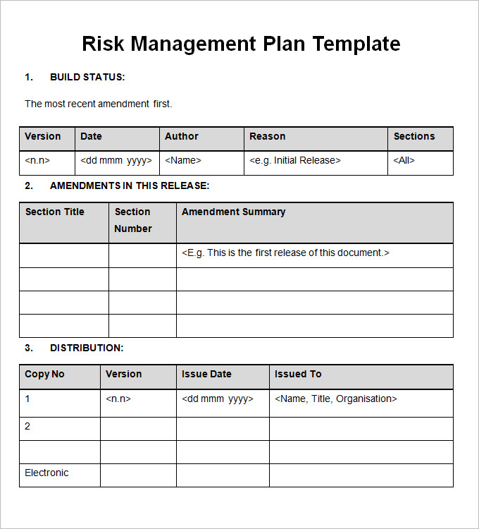 Risk Management Plan Free Word Documents Download | Free 