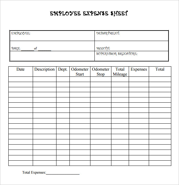 expense worksheet 11 expense sheet templates free sample example 