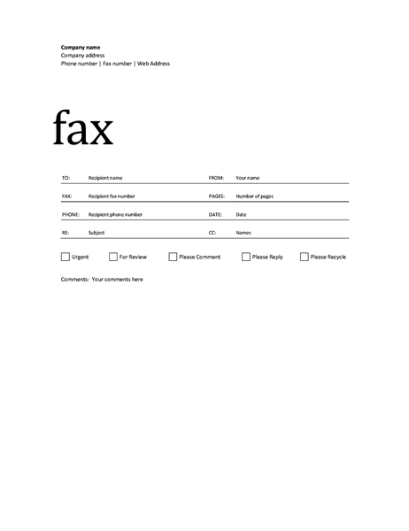 Fax Covers Office.com