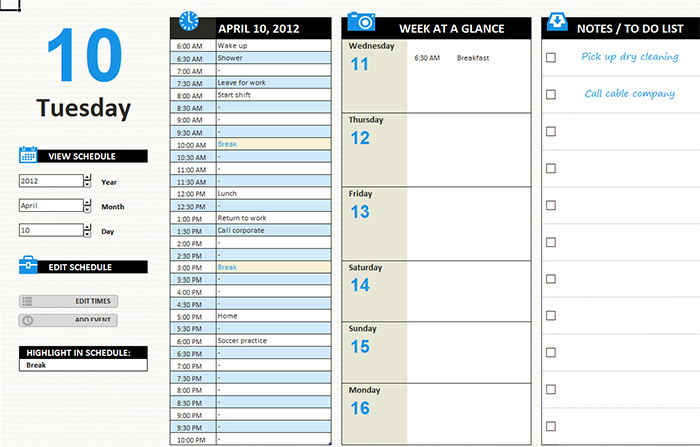 free printable daily calendar template Roho.4senses.co