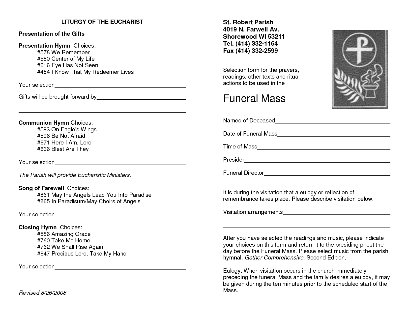 catholic funeral mass program template Leon.escapers.co