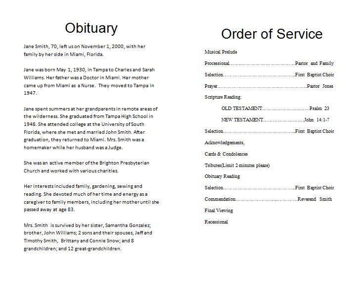 Funeral Order Of Service Outline | How to Make a Memorial Program 
