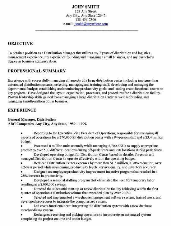 General Resume Objectives jmckell.Com