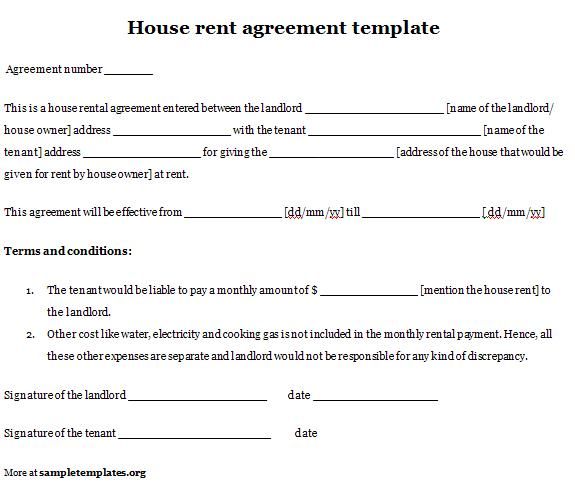 home rental agreement template rent house agreement targergolden 