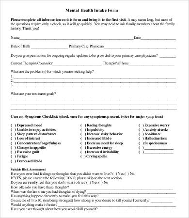 Intake Form Template 10+ Free PDF Documents Download | Free 