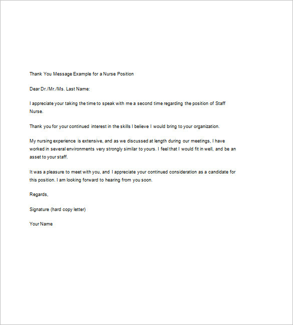 sample thank you note letter after job interview download free 