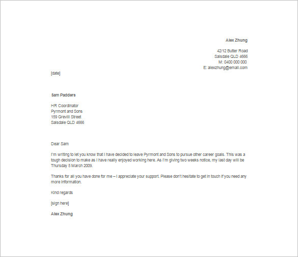 12+ Job Resignation Letter Template Free Word, Excel, PDF 