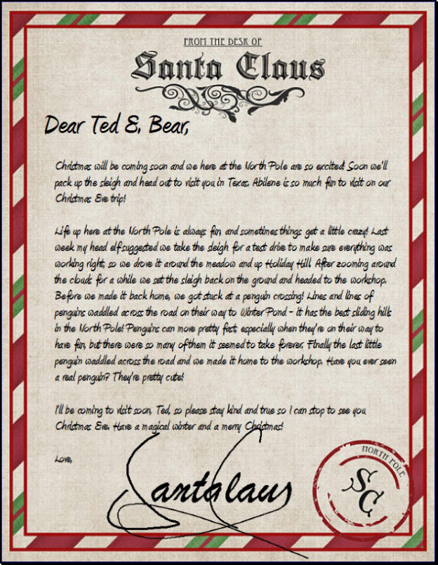 Official North Pole Mail Personalized Letters From Santa Claus