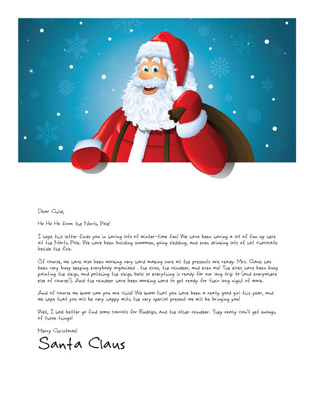 Santa Claus Letter Easy Free Letters From Santa Claus To Children 
