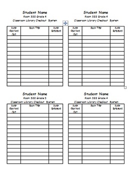 Library Checkout Cards template by Patty Chirumbolo | TpT