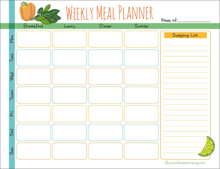 Weekly Meal Planner Printable – Day Designer