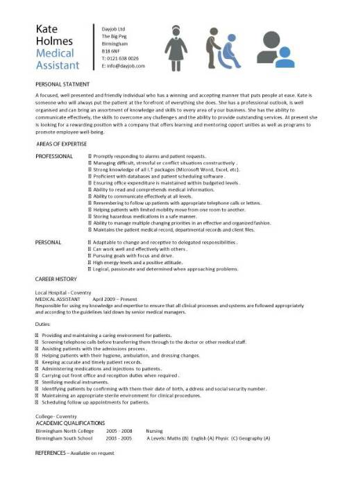 Medical Assistant resume samples, template, examples, CV, cover 