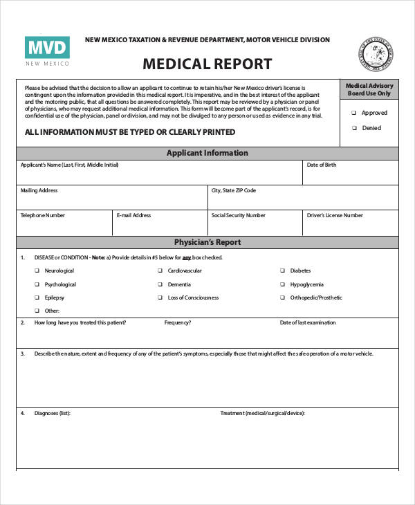 7+ Medical Report Examples, Samples