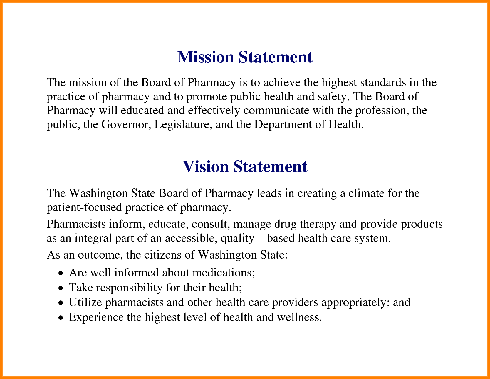2+ sample personal mission statement examples | Case Statement 2017