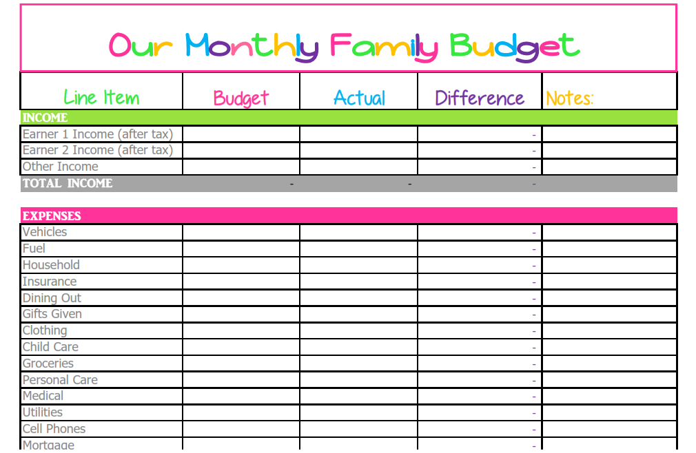 monthly bills budget worksheet Yeni.mescale.co