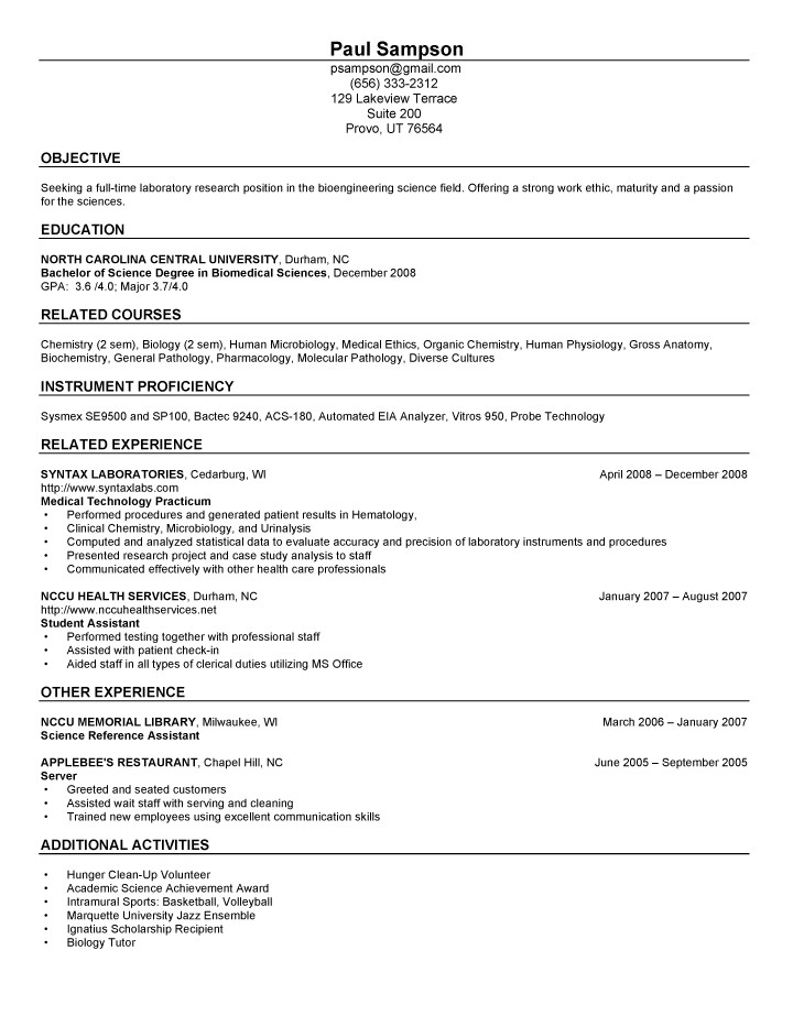 Nursing Resume Examples New Grad Objective Related Experience New 
