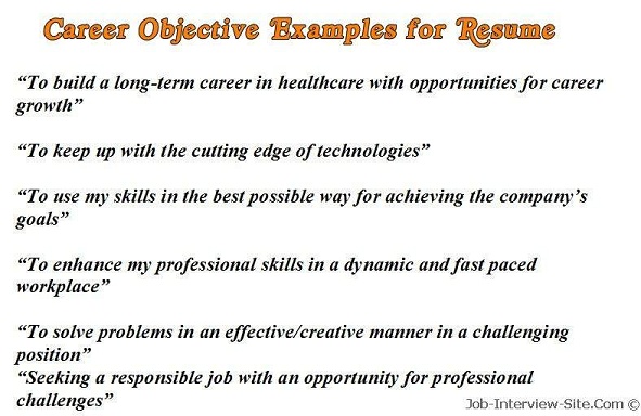 Sample Career Objectives – Examples for Resumes