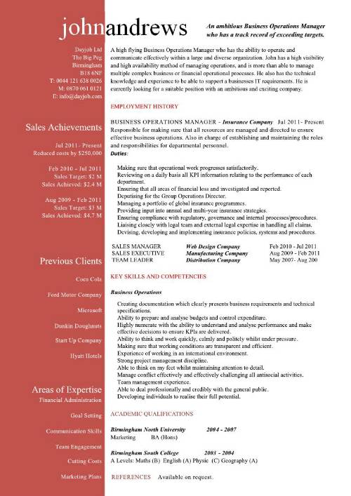 Operations Manager Resume Sample Pdf Business Operations Manager 