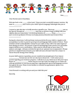 Parent Welcome Letter by Speech Superstore | Teachers Pay Teachers