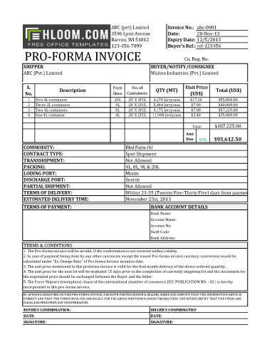 Free Proforma Invoice Templates [8 Examples Word/Excel]