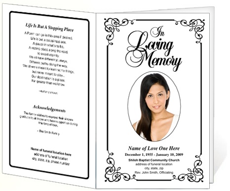 Elegant Memorial Funeral Bulletins: Simple Download Printable 