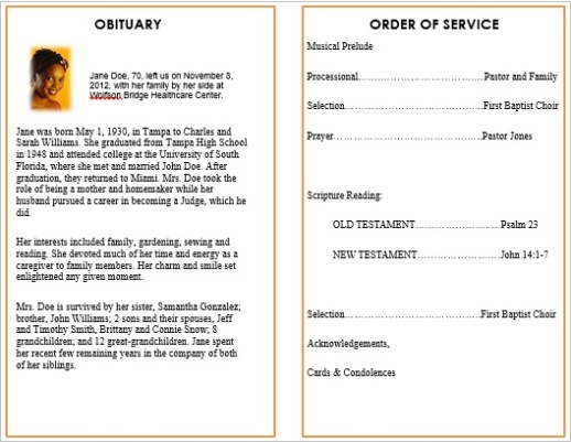 50+ best Printable Funeral Program Templates images by Funeral 