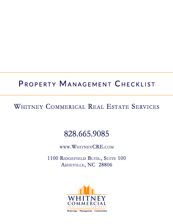 Commercial Property Management Checklist Whitney Commercial Real 