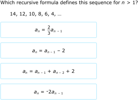 IXL Convert an explicit formula to a recursive formula 