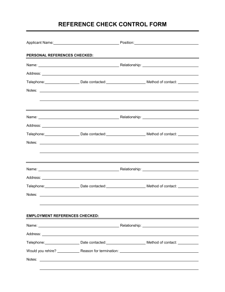 Personal Reference Form Fill Online, Printable, Fillable, Blank 