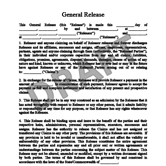 general release of liability form template release of liability 