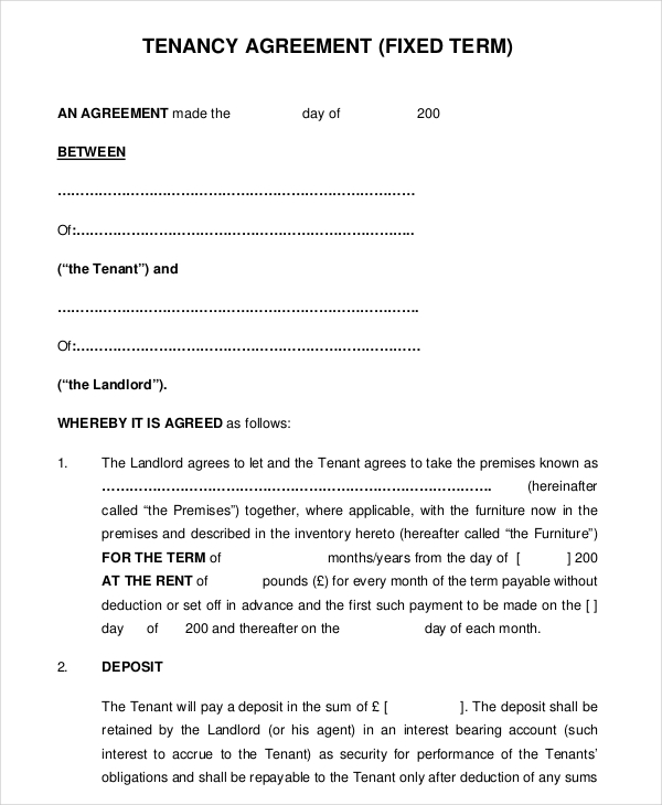 free tenancy agreement template pdf 12 month tenancy agreement 